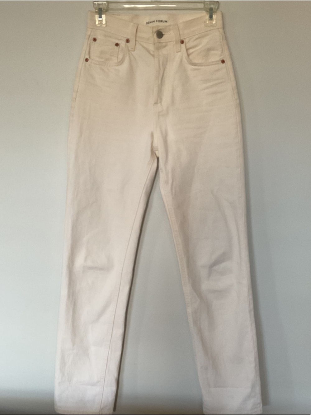 Denim Forum Off-White Joni High Rise Jeans